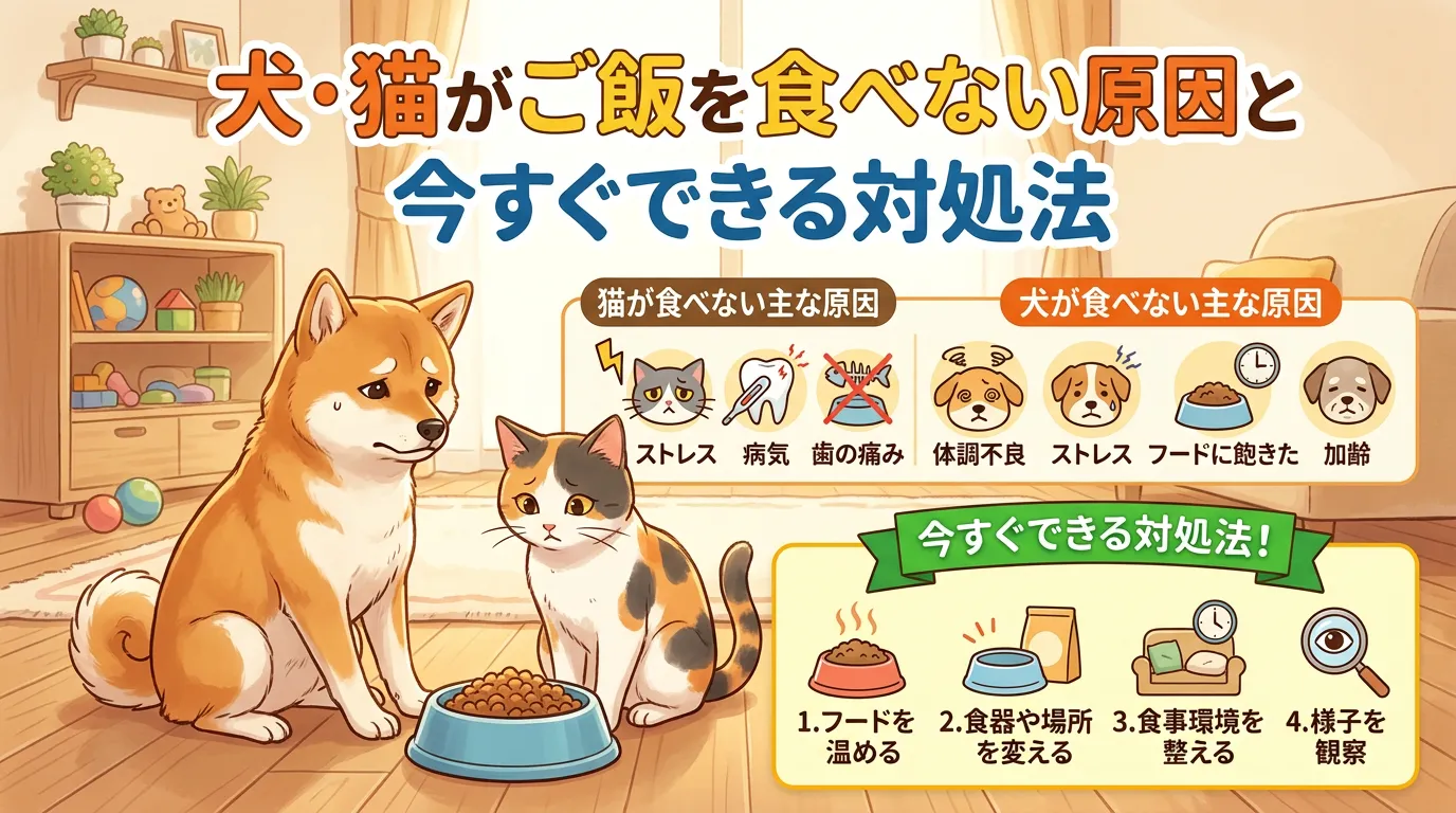 犬・猫がご飯を食べない原因とは？今すぐできる対処法