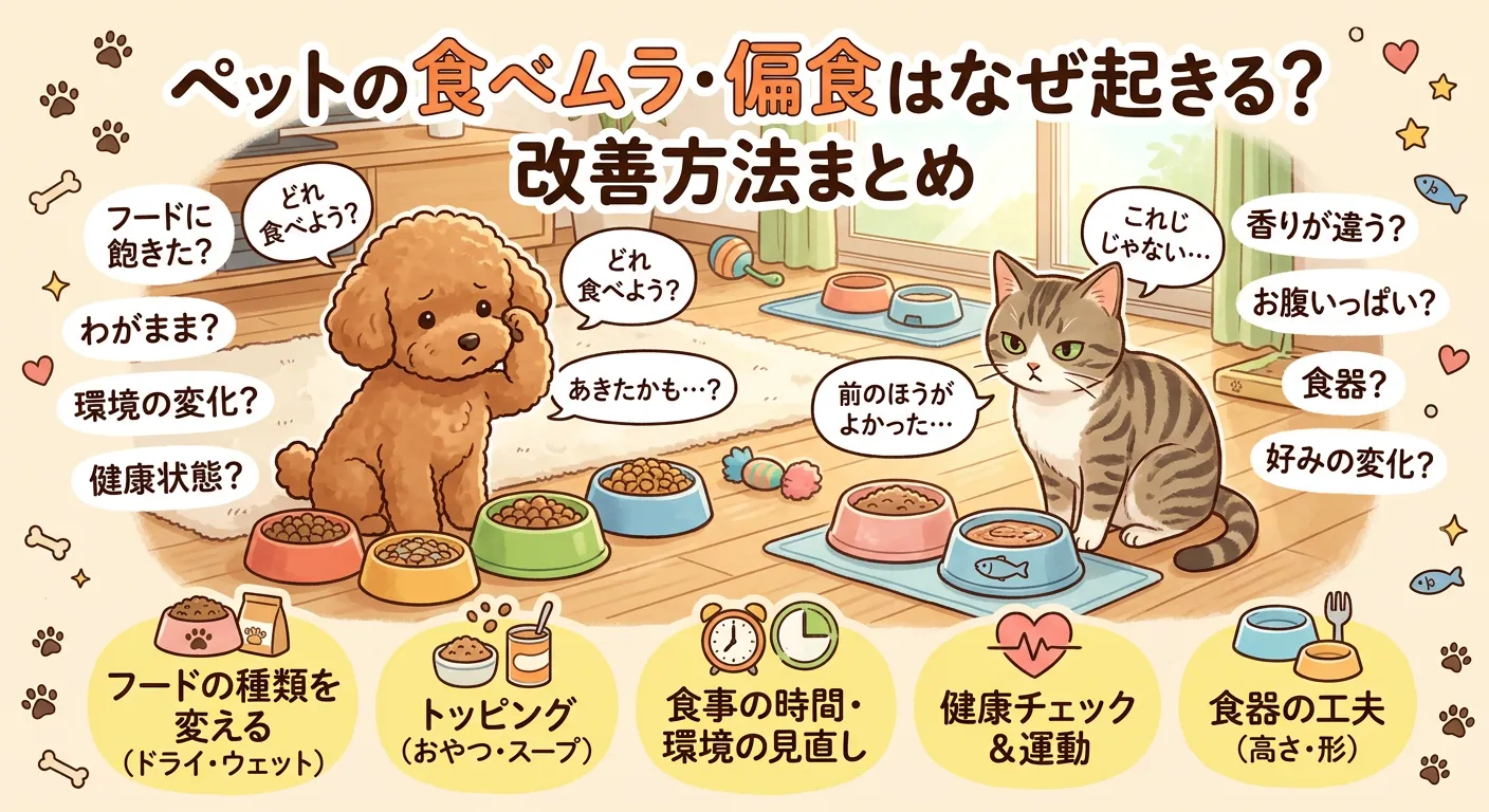 ペットの食べムラ・偏食はなぜ起きる？改善方法まとめ